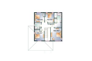 Floor Plan - Upper Floor for Modern House Plan #23-2292 - 4 bed, 2.5 bath