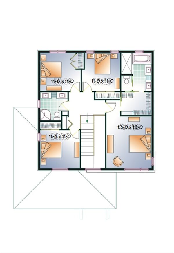 Modern Floor Plan - Upper Floor Plan #23-2292