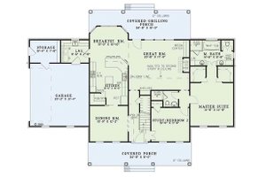 Floor Plan - Main Floor for Colonial House Plan #17-2068 - 4 bed, 2.5 bath