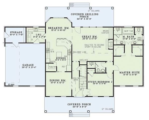 Colonial Floor Plan - Main Floor Plan #17-2068