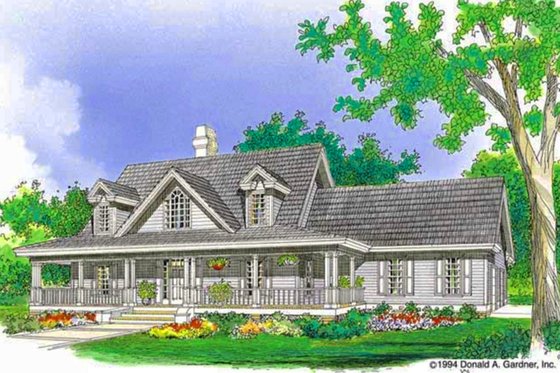 Exterior - Front Elevation 3 for Country House Plan #929-215 - 4 bed, 2.5 bath