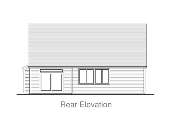 Exterior - Rear Elevation for Craftsman House Plan #53-497 - 3 bed, 2 bath