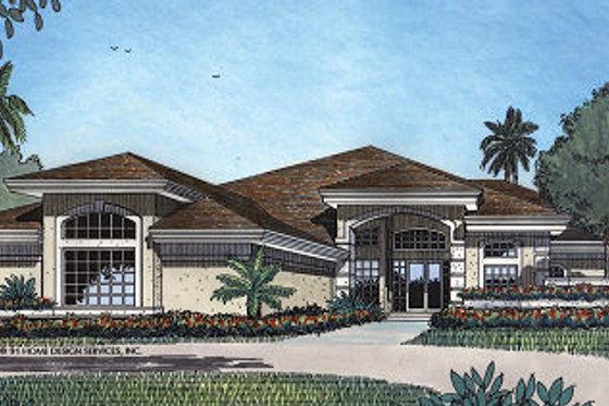 Exterior - Front Elevation for European House Plan #417-406 - 4 bed, 3.5 bath