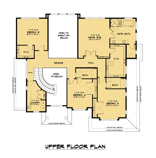 Contemporary Style House Plan - 7 Beds 4.5 Baths 5400 Sq/Ft Plan #1066 ...