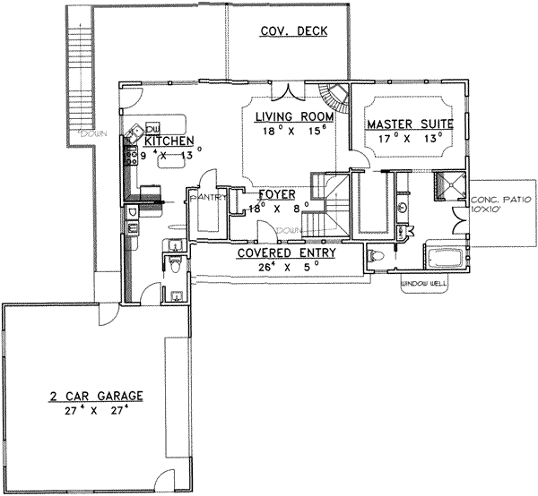 Home Plan - Modern Floor Plan - Main Floor Plan #117-351