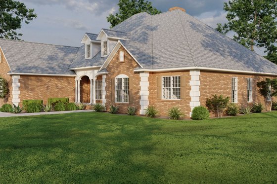 Exterior - Front Elevation 4 for European House Plan #17-2060 - 4 bed, 3 bath