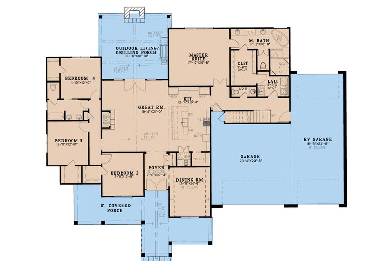 House Plan Design - Floor Plan - Main Floor for Barndominium House Plan #923-315 - 4 bed, 2.5 bath