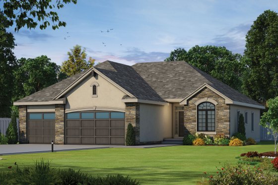 Exterior - Front Elevation 4 for Ranch House Plan #20-1869 - 3 bed, 2 bath
