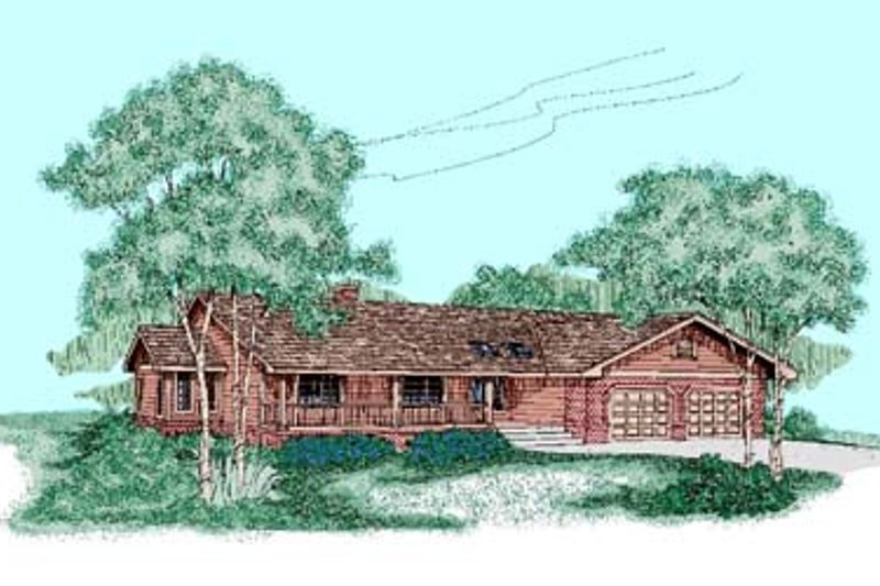 House Blueprint - Ranch Exterior - Front Elevation Plan #60-440