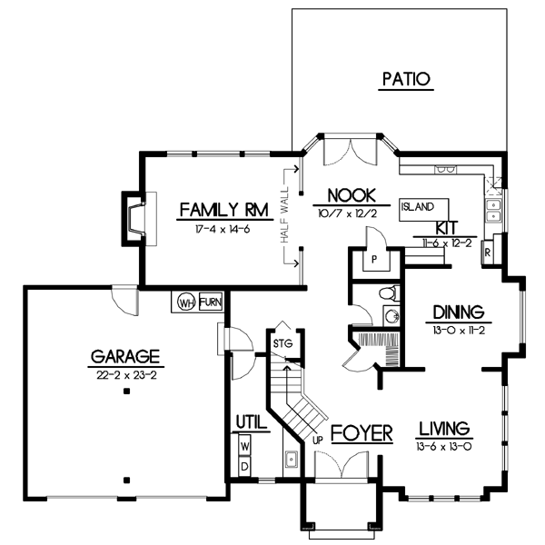 Traditional Floor Plan - Main Floor Plan #100-429