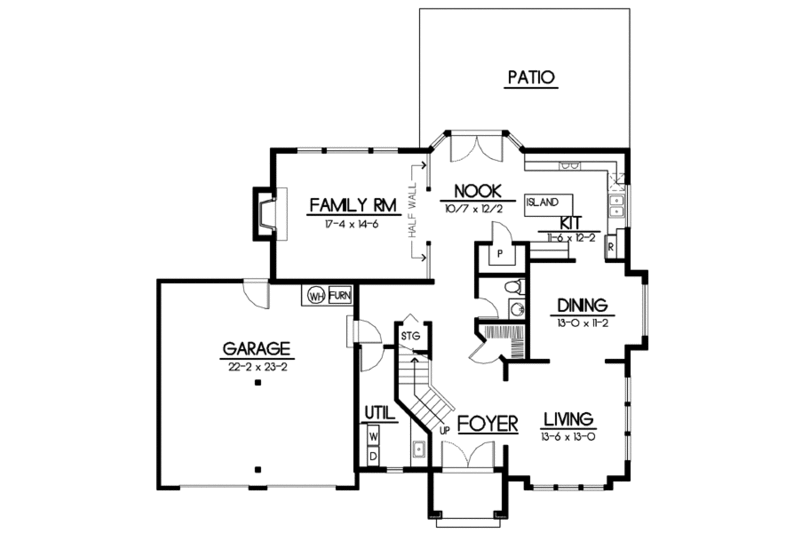 Traditional Style House Plan - 3 Beds 2.5 Baths 2272 Sq/Ft Plan #100 ...