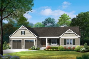 Ranch Exterior - Front Elevation Plan #22-625