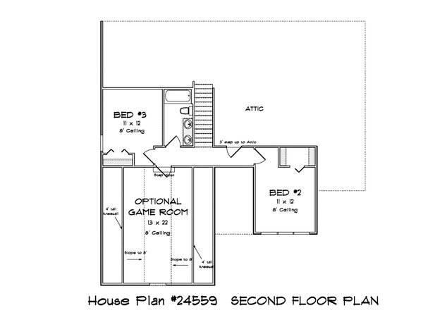 Farmhouse Floor Plan - Upper Floor Plan #513-2352