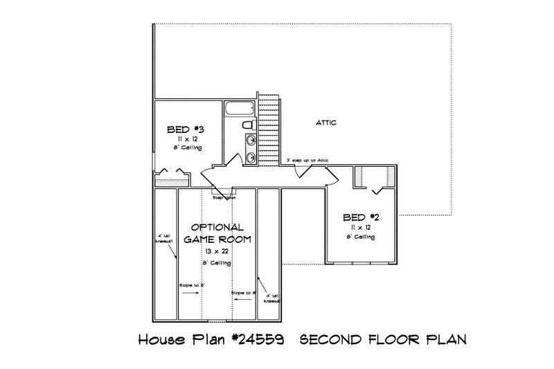House Blueprint - Floor Plan - Upper Floor for Farmhouse House Plan #513-2352 - 3 bed, 2.5 bath