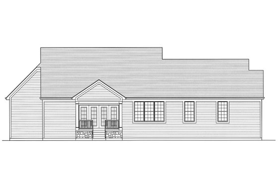 Exterior - Rear Elevation for Country House Plan #46-781 - 3 bed, 2 bath