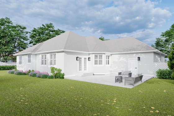 Exterior - Rear Elevation for Ranch House Plan #1060-34 - 6 bed, 3 bath