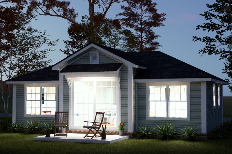 Architectural House Design - Exterior - Other Elevation 4 for Cottage House Plan #513-2471 - 2 bed, 2 bath