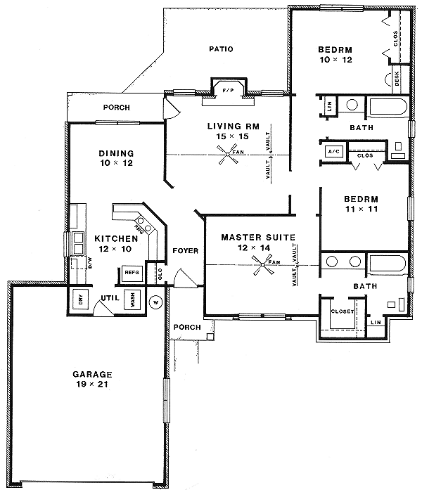 Home Plan - Traditional Floor Plan - Main Floor Plan #14-141