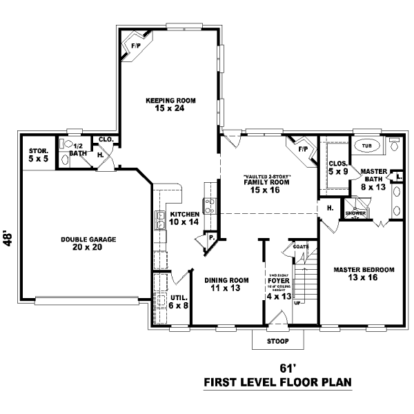 Colonial Floor Plan - Main Floor Plan #81-13703