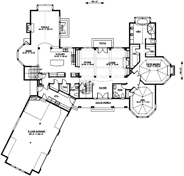 Craftsman Floor Plan - Main Floor Plan #132-177