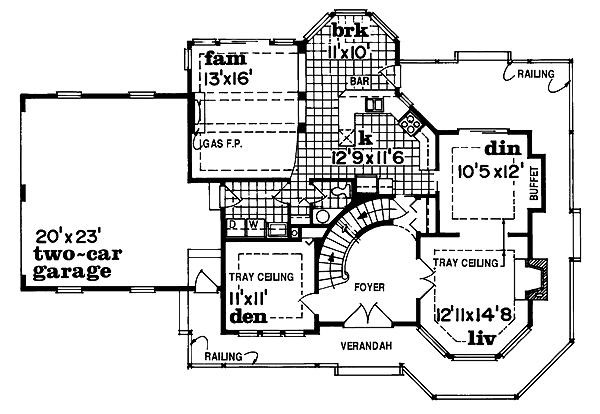 Victorian Floor Plan - Main Floor Plan #47-298