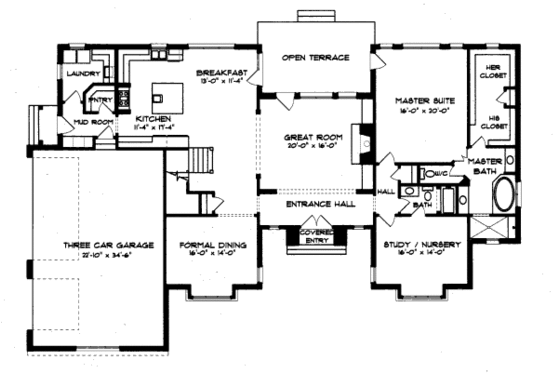 Floor Plan - Main Floor for European House Plan #413-821 - 5 bed, 4 bath