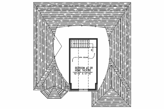 Floor Plan - Upper Floor for European House Plan #138-275 - 2 bed, 1 bath