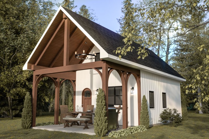 Dream House Plan - Exterior - Front Elevation 3 for Farmhouse House Plan #23-2836 - 1 bed, 1 bath