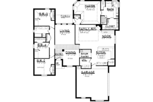 Floor Plan - Main Floor for Traditional House Plan #62-113 - 4 bed, 2 bath