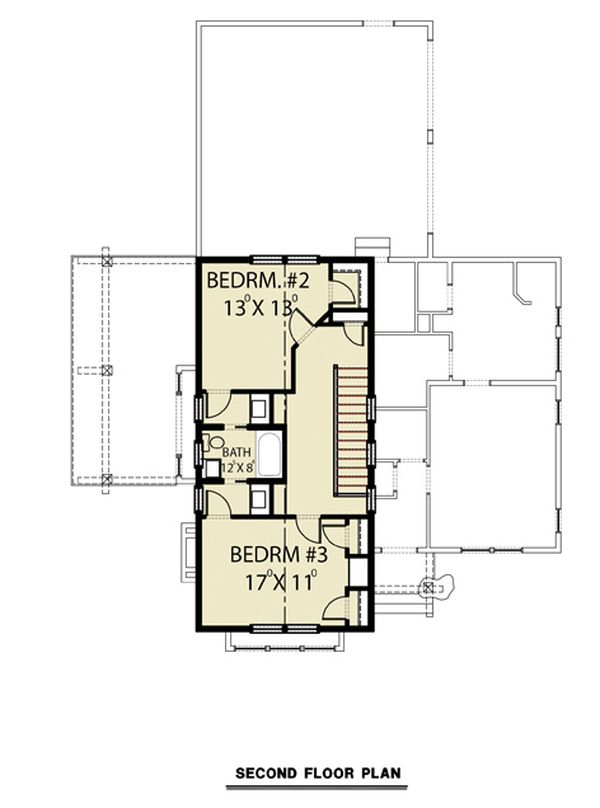 Contemporary Floor Plan - Upper Floor Plan #1070-80