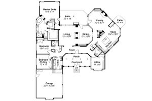 Floor Plan - Main Floor for Ranch House Plan #124-383 - 4 bed, 2.5 bath