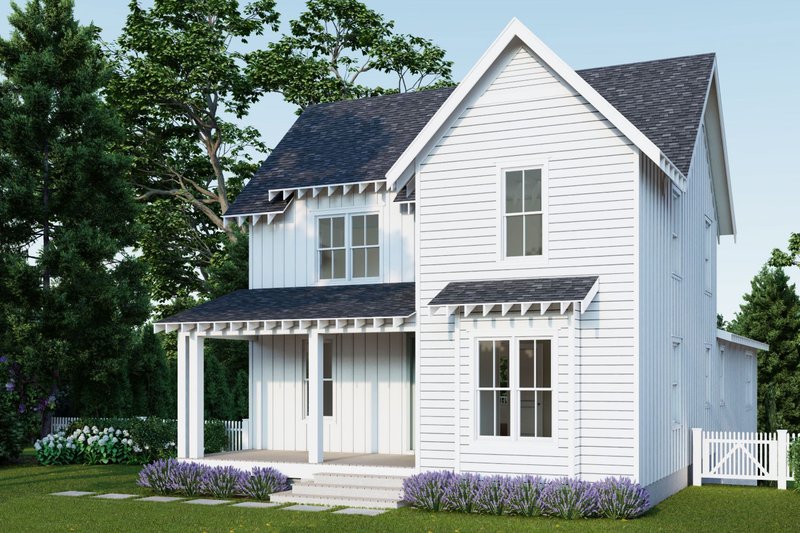 House Blueprint - Farmhouse Exterior - Front Elevation Plan #461-92
