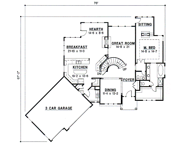 European Floor Plan - Main Floor Plan #67-307