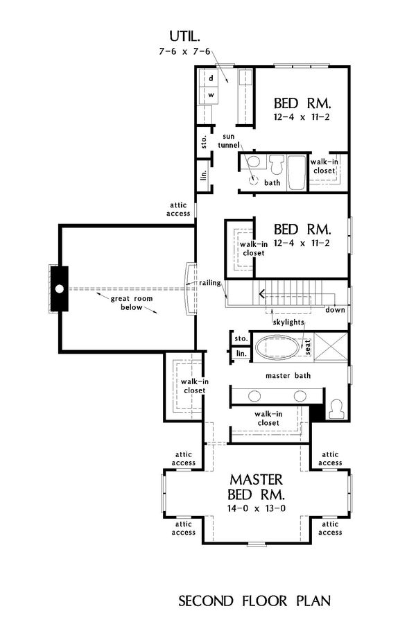 Architectural House Design - Traditional Floor Plan - Upper Floor Plan #929-1045