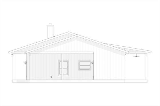 Exterior - Other Elevation 3 for Ranch House Plan #1127-16 - 2 bed, 2 bath