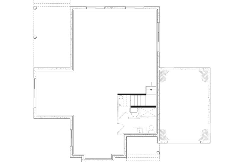 Architectural House Design - Floor Plan - Lower Floor for European House Plan #23-1020 - 2 bed, 1 bath
