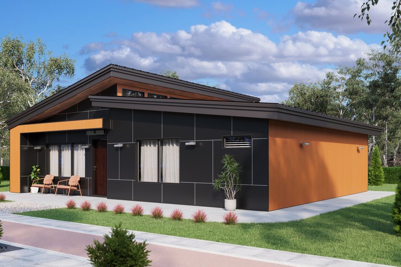 House Blueprint - Exterior - Other Elevation 1 for Modern House Plan #1106-8 - 3 bed, 2 bath