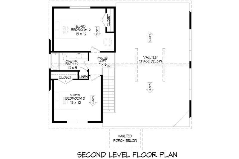 House Plan Design - Floor Plan - Upper Floor for Farmhouse House Plan #932-1427 - 3 bed, 2 bath