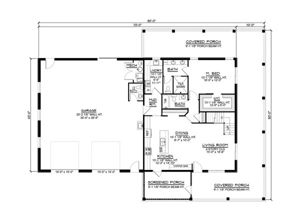 Barndominium Floor Plan - Main Floor Plan #1064-207