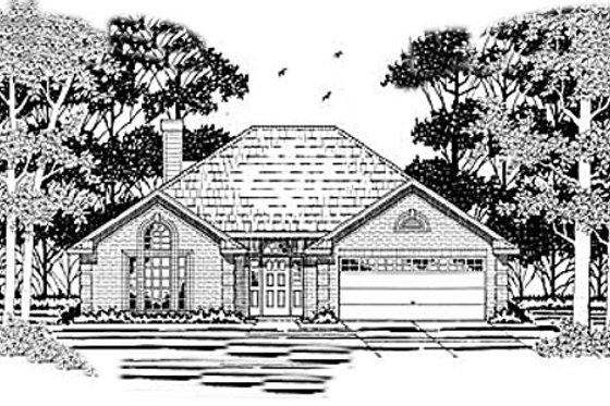 Exterior - Front Elevation for European House Plan #42-189 - 3 bed, 2 bath