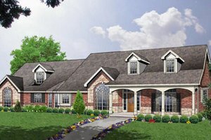 Ranch Exterior - Front Elevation Plan #40-132