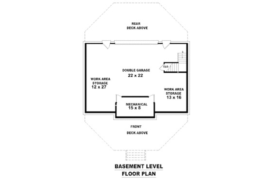 Floor Plan - Lower Floor for Country House Plan #81-13784 - 2 bed, 3 bath