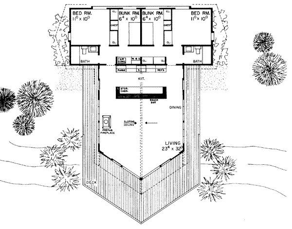 House Design - Contemporary Floor Plan - Main Floor Plan #72-298