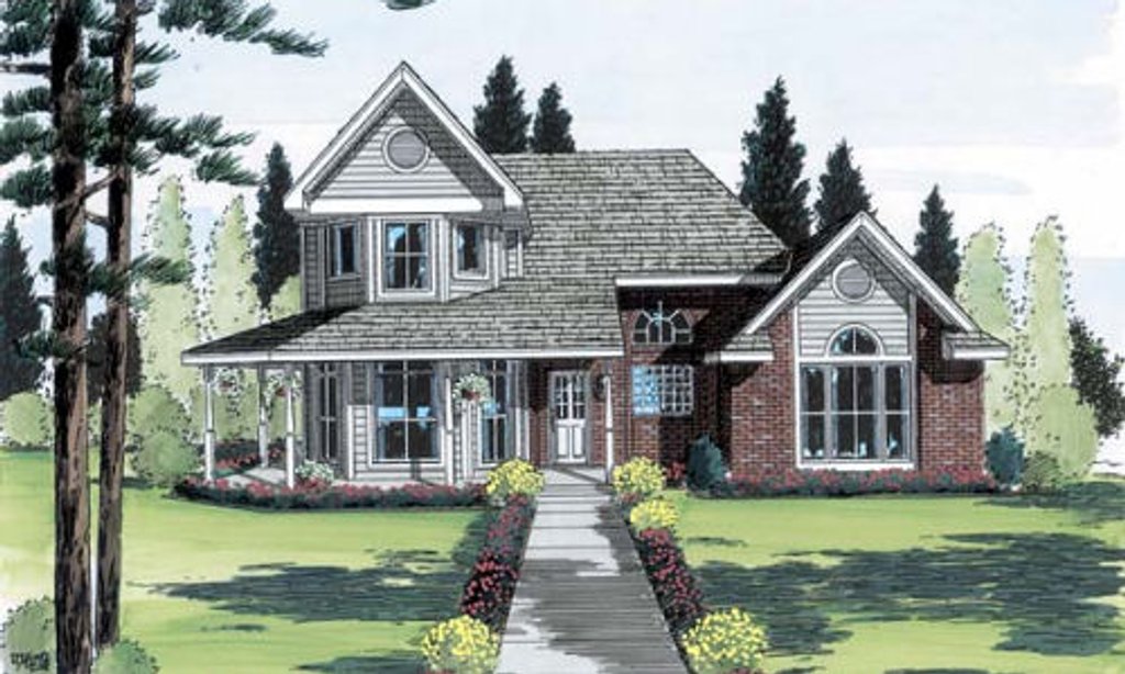 Exterior - Front Elevation 2 for Country House Plan #312-811 - 3 bed, 2.5 bath