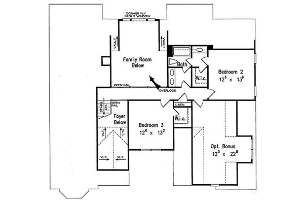 House Design - Traditional Floor Plan - Upper Floor Plan #927-33
