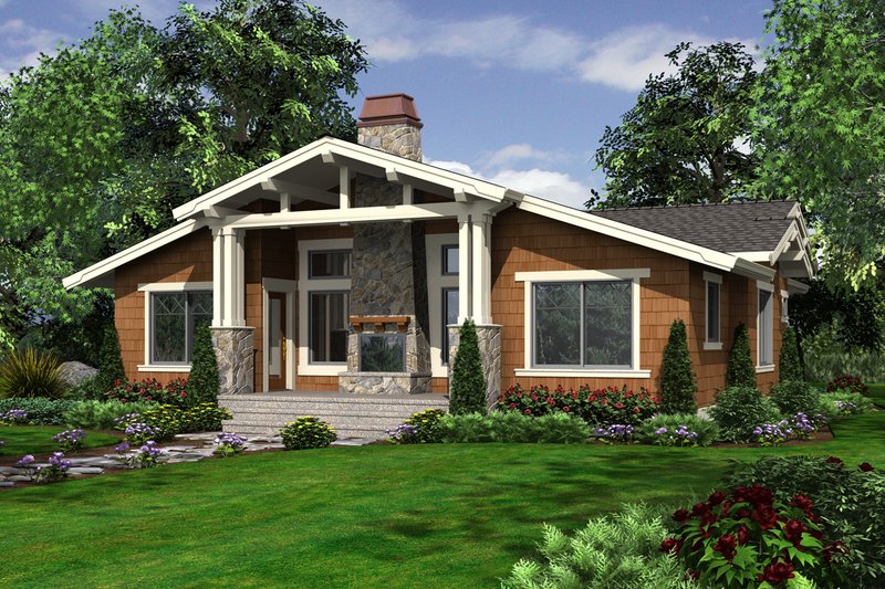 Home Plan - Exterior - Rear Elevation for Craftsman House Plan #132-194 - 2 bed, 2 bath