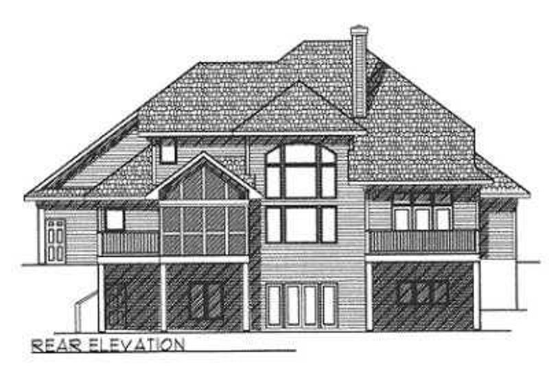 Dream House Plan - Exterior - Rear Elevation for European House Plan #70-465 - 4 bed, 3.5 bath