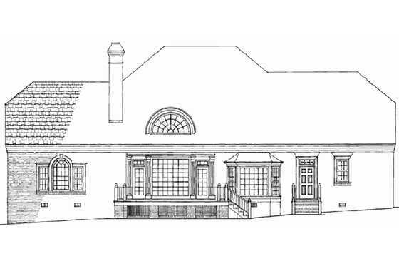 Exterior - Rear Elevation for Southern House Plan #137-192 - 4 bed, 3 bath