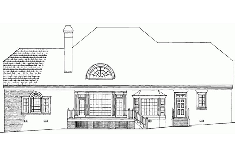 Home Plan - Exterior - Rear Elevation for Southern House Plan #137-192 - 4 bed, 3 bath