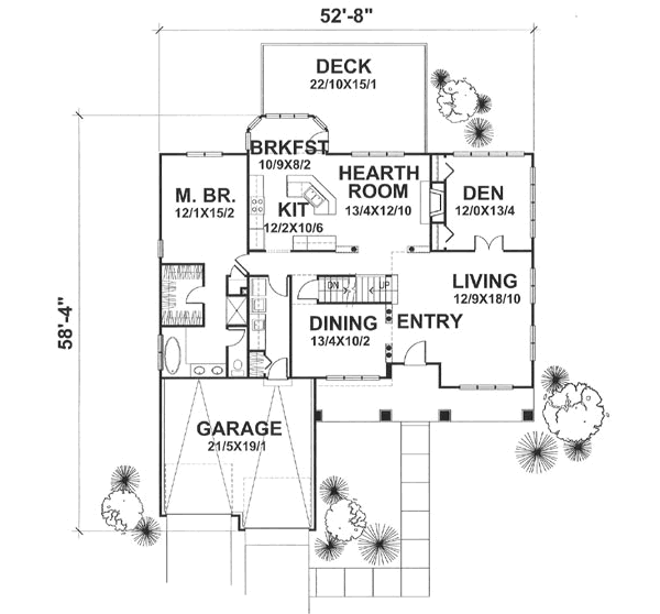 Home Plan - Traditional Floor Plan - Main Floor Plan #50-105